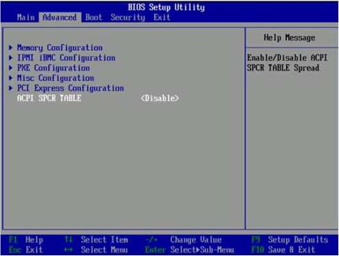 图2-1ACPI SPCR TABLE页面